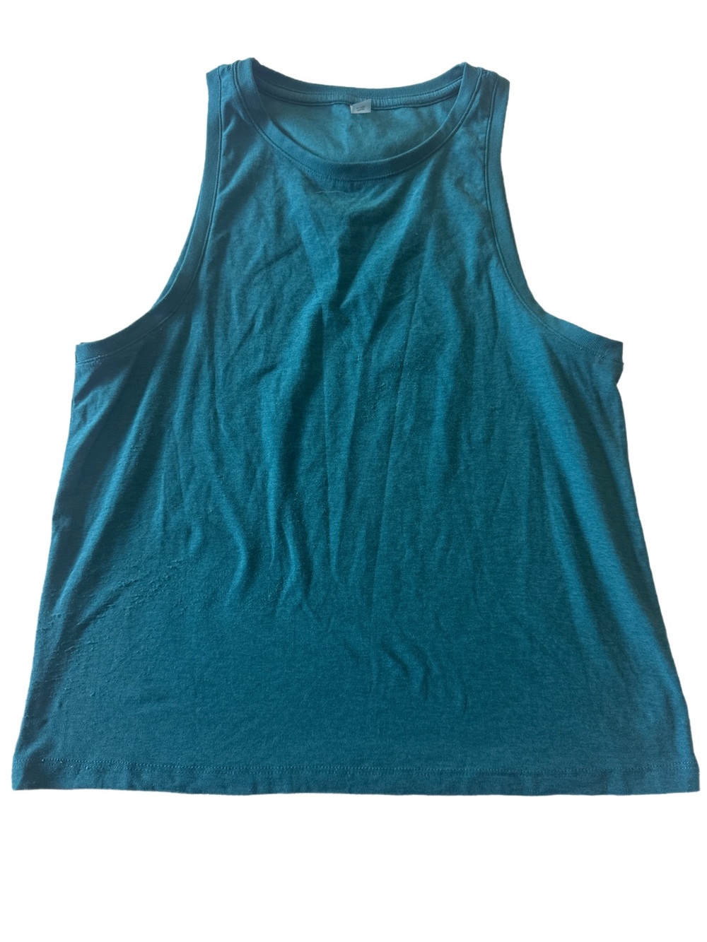 Beyond Yoga Teal Sleeveless Muscle Tank Small Turquoise Mild Wash Wear